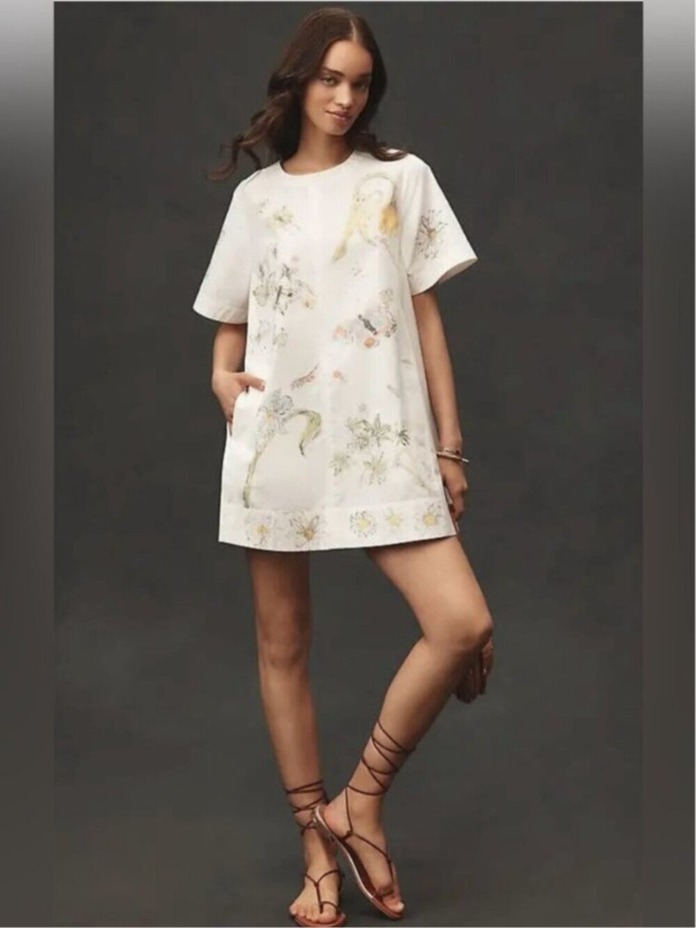 NWT Size S - Emmy Short-Sleeve Swing Mini Dress by Maeve w Pockets - Picture 7 of 16